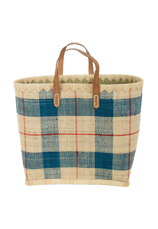 A World of Craft Väska RAFFIA Förvaring Blå 27,5x29 cm