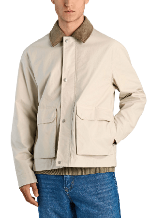 Lindbergh Field jacket with corduroy collar Jackor Herr Grå M