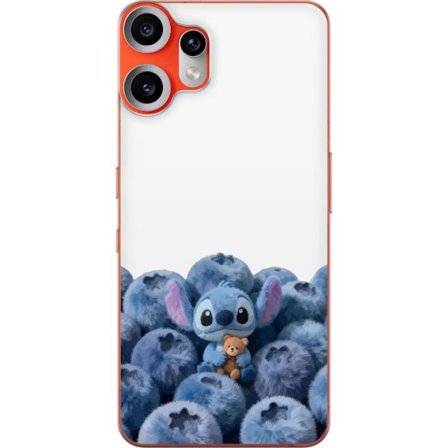 Kompatibel Mobilcover til Nothing Nothing CMF Phone 2 Pro Sød blå karakter blandt blåbær med bamse i blød og legende illustration