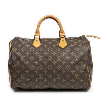 Louis Vuitton Vintage, Pre-owned Speedy 35 Monogram Handbag Bruin, Dames, Maat:ONE Size