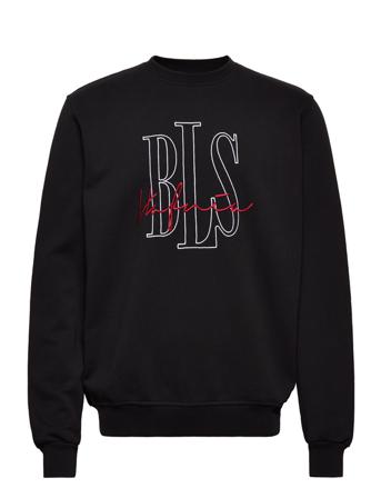 Outline Logo 2 Crewneck Sweatshirt Trøje Sort BLS Hafnia