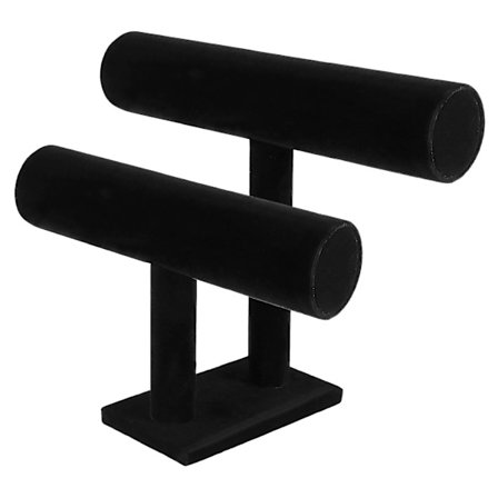 2-etagers armbånd armbåndsdisplayholder T-bar stativ sort