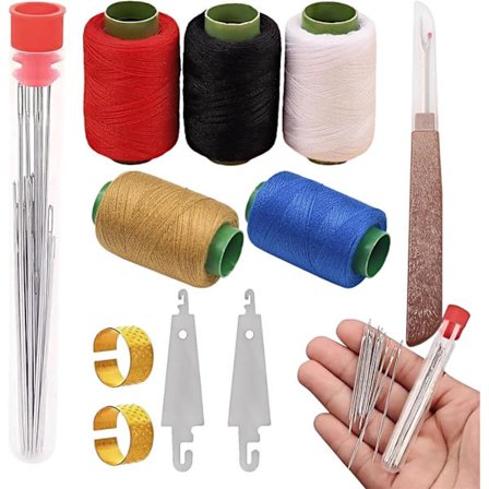 36 stk. Big Eye Stål Syværktøjssæt, Nål og Tråd Kit, Tråder og Nål Reparationskit Rustfrit Stål Nåle til Håndsømning