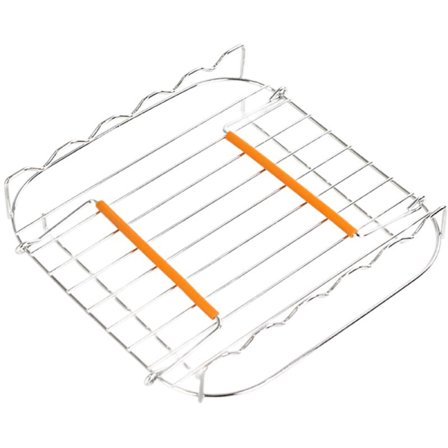 AirFryer ruostumattomasta teräksestä valmistettu 8 tuuman monikäyttöinen neliönmuotoinen paistoritilä vartaiden kanssa