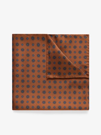 John Henric Men's Dunkeloranges Paisley Einstecktuch Size Onesize