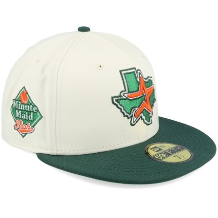 New Era - MLB - White - fitted - Cap - Houston Astros Polka Dot 59FIFTY Cc Chrome/Dark Green Fitted - Hatstore