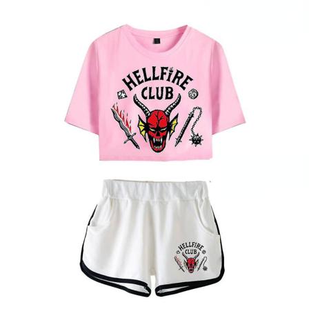 Stranger Things Season4 Hellfire Club Crop Shorts Color 3 S