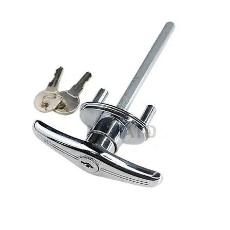 3-pack dörrlås med T-handtag, Garagedörrlås Grindspakshandtag Korshandtag för Garagedörrar T-handtag, Vridhandtag med Lås Låsbar 8 mm Kvadratisk Stift