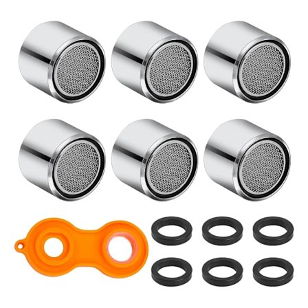 6 st Vattenbesparande Kranfilter med Nyckel Hona Gänga Kranluftare