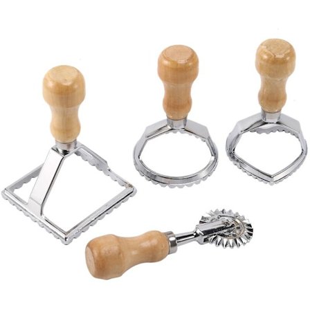 Italialainen Ravioli-leikkurisetti Puristin Pasta Keittiötarvike Ravioli-valmistaja Muottityökalu Ravioli-leimasimet Taikinapyörä 4 kpl