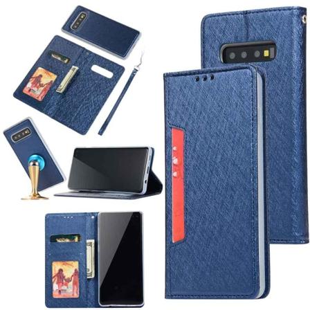 Samsung Galaxy S10 Plus - Stilrent Praktiskt Plånboksfodral Mörkblå