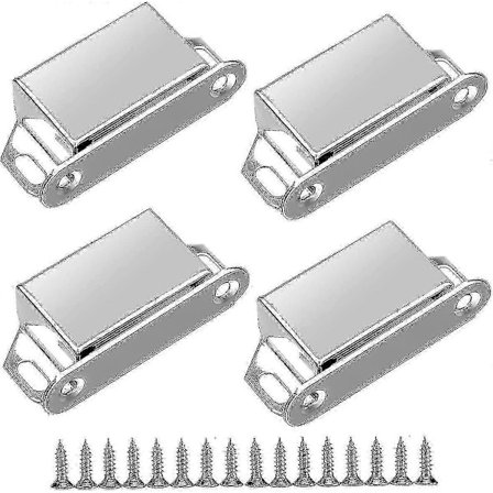 Skapdørmagnet 4 stk. Rustfrie ståldørmagneter Sterke dørmagneter 10 kg med skruer (4 stk. 6 kg)