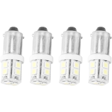 4X T11 BA9S 233 BAYONET 10 SMD LED Bil Kile Innvendig Sidelys Pære Hvit