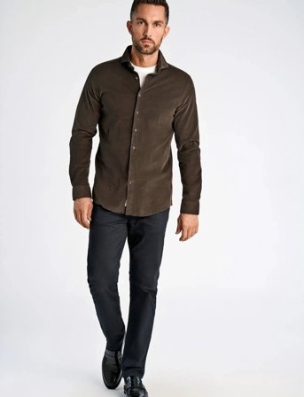 Lindbergh Black ?1927: Cashmere Touch Corduroy Shi - Brown - XXXL