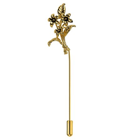 Gold-Tone Bouquet Lapel Pin for Men - Flower Lapel Pins