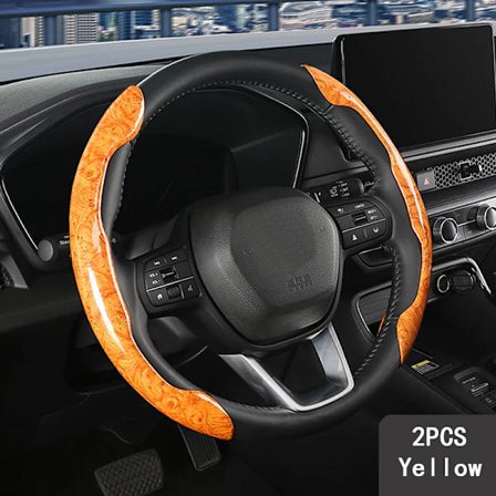 Universal bil trä rattkåpa d-formad rund ratt skyddskåpa halkfri bil interiörtillbehör