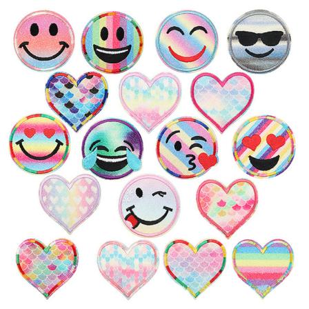 18-osainen Patch Set - Brodeeratut silitettävät merkit