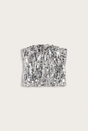 Paljettopp | Sølv | Dame | Kappahl