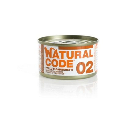 Natural Code 02 Pollo e Gamberetti Gatti Adulti Lattina 85g