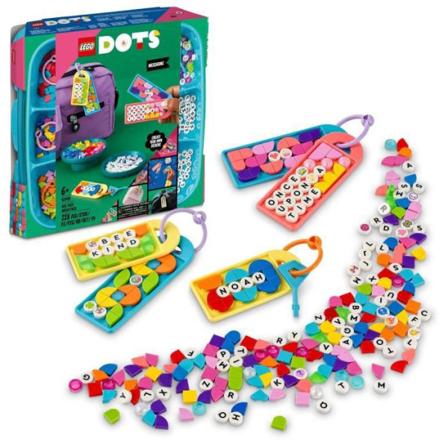 LEGO 41949 DOTS The Mega Keychain Box - Beskeder, sæt med 5 etiketter, der kan tilpasses, kreative hobbyer fra 6 år skoletaske