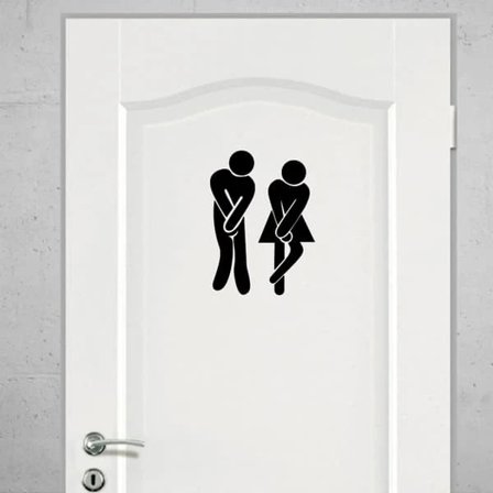 TS-Toalettskylt / WC-skylt med självhäftande tejp