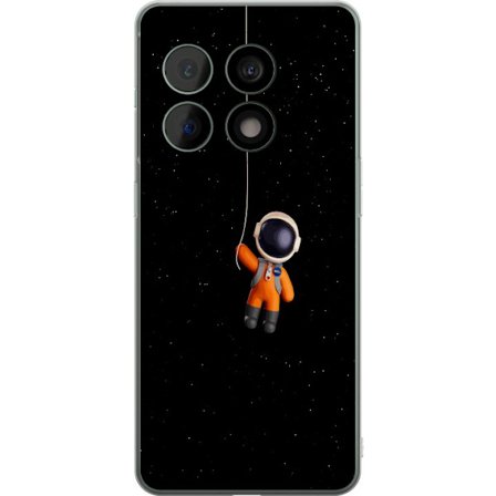 Kompatibel Mobilcover til OnePlus OnePlus 10 Pro Astronaut hænger i tov i rummet mod stjernene, minimalistisk sci-fi motiv perfekt til rumfans