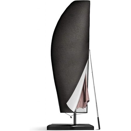 Svart vanntett kalesje for kalesje, utendørs beskyttende presenning for parasoller, hageparasolltrekk med stang, beskyttelse mot støv og UV