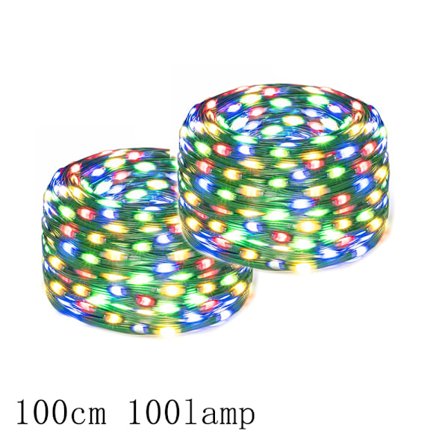 2-pakning solcellelyskjeder, solcelledrevet vanntett hagelys, dekorasjonslys for leir, flerfarget