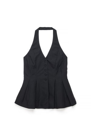 Premium Selection Débardeur dos nu en lin et lyocell - - Noir - EU 40