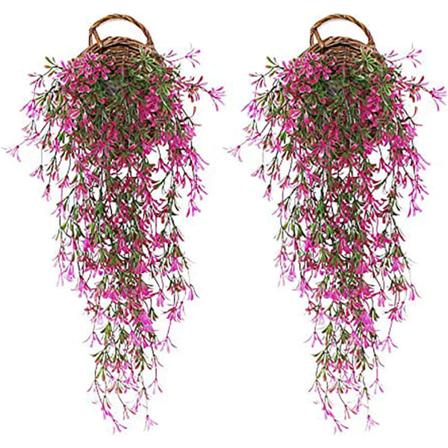 2 kpl Faux Ivy | Keinotekoinen muratti kasvi | Falling Ivy | Keinotekoinen Ivy Leaf | Fake Wisteria hääkoristeet | Puutarhajuhlakoristeet | Violetti 