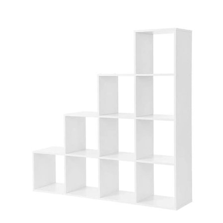 Asymetrisk Bokhylla med 10 kubfack - Vit
