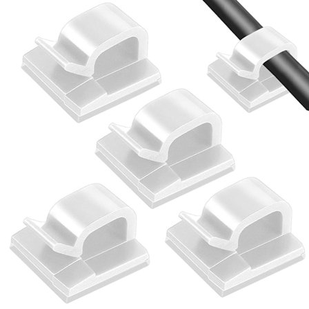 50 stk Kabelklips, Selvklebende Kabelklips Utendørs Lys Ledningsklips Kabeltrådstyring Holder for Bil Kontor Hjem Skrivebord Vegg C