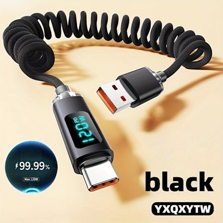 USB A til Type-C Superrask Ladekabel | 1/2 Meter, Nylonflettet