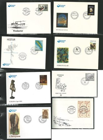 Færøerne frem til 1999 - Samling af FDC'er i 6 album