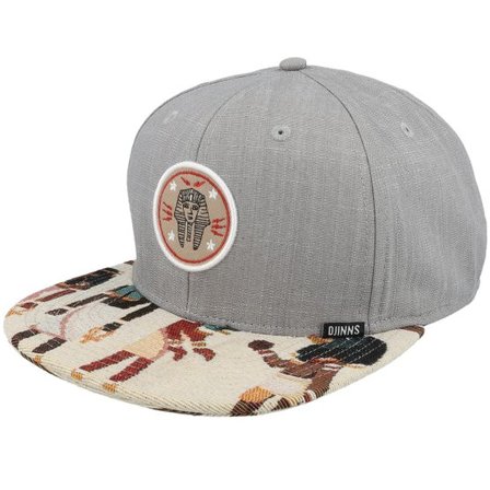 Djinns - Grå snapback Keps - Tutanch Linen Rev. Grey Snapback @ Hatstore