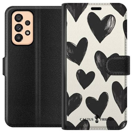 Kompatibelt Lommeboketui til Samsung Samsung Galaxy A53 5G Cactus and Friends - Bold Black Love Pattern