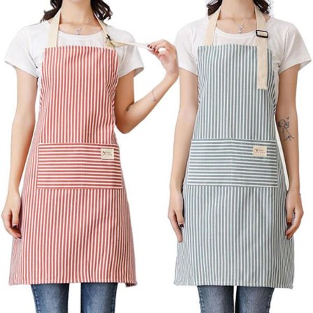 Aprons, 2-pack Women Aprons with Pockets Adjustable Chef Aprons for Kitchen, Cooking, Baking, Grilling, BBQ