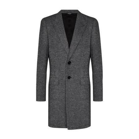 Dolce & Gabbana, Single-Breasted Coats Grijs, Heren, Maat:M