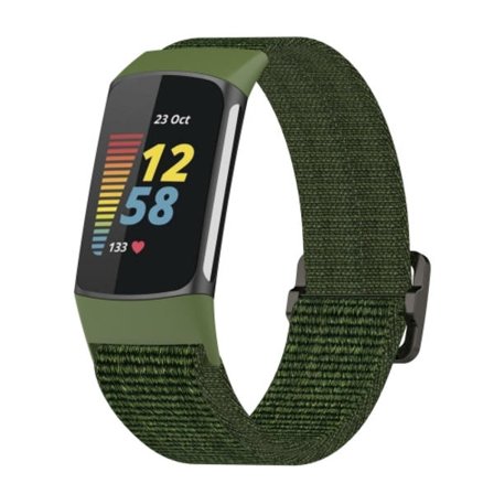 För Fitbit Charge 5 Elastic Nylon Braid Watch Band