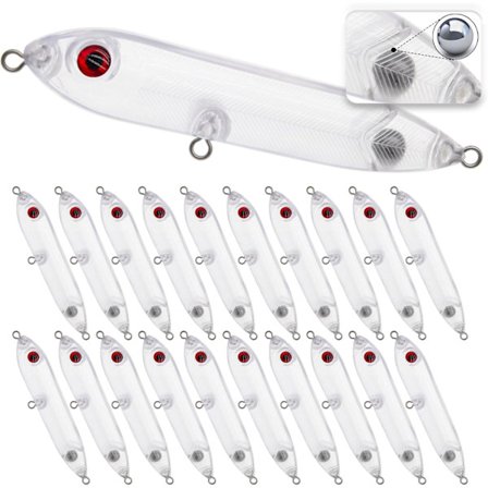 20 stk. fiskeblink sæt fluefiskeri top vand blink hård agn med 3D fiskeøjne til laks, walleye, ørred, bas, ferskvand, saltvand