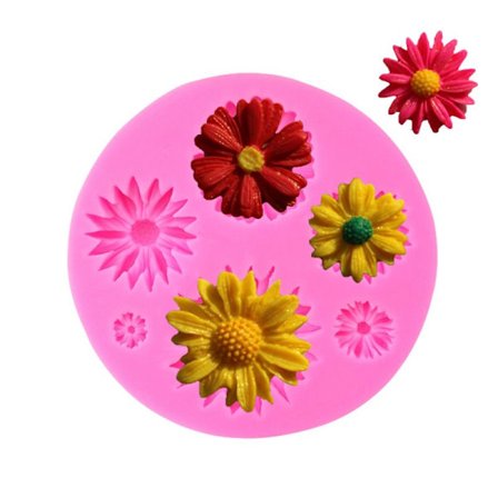 Solsikke Chrysanthemum Daisy Blomst Solsikke Flip Sukker Silikoneform DIY Chokolade Kageform