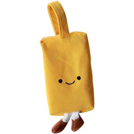 Stor kapacitet blyantpose lærred stor opbevaringspose markør pennepose enkel brevpapir taske skole til teenagere piger voksne studerende (gul)