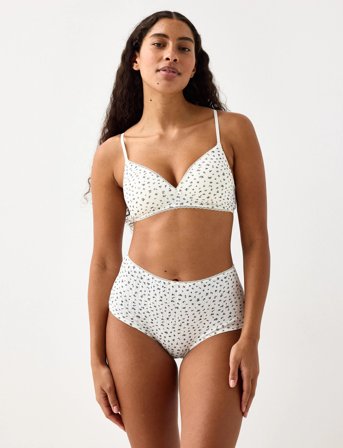 Lindex 3 Pack Brief High Pointelle Co - White - S