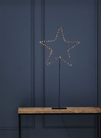 Mira julestjerne på fot H65 - sort