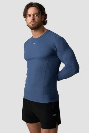 ICANIWILL - Ignite Muscle Fit Long Sleeve Dusty Twilight Blue - Oberteile - Herren - ICIW
