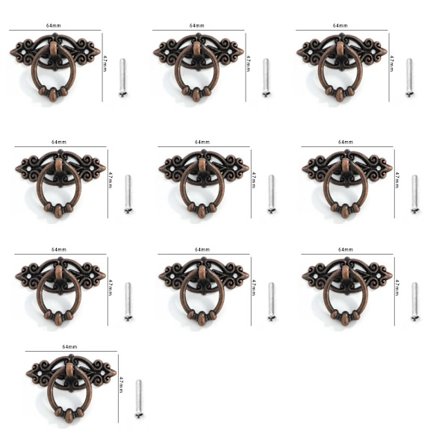 10 kappaletta (punainen pronssi) Ovikahvat Ovi Laatikon Kahva Veto H