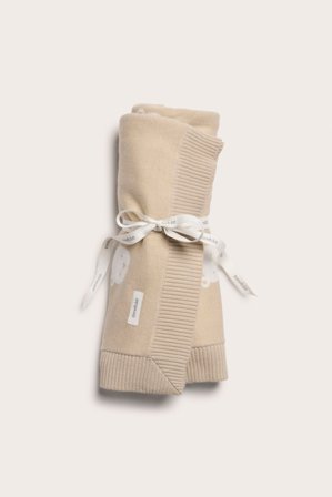 Newbie | Jacquardstrikket pledd | Beige