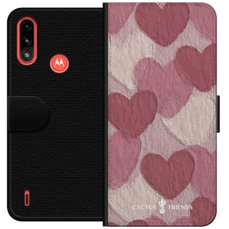Yhteensopiva Lompakkokotelo Motorola Motorola Moto E7 Power Cactus and Friends - Blush Paper Hearts