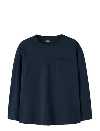 name it Nkmvebbe Ls Rlx Top - Navy - 134-140