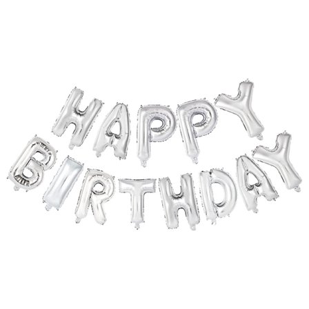 Folioilmapallot Happy Birthday Hopea